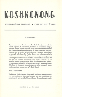 K.O.S.H.K.O.N.O.N.G n°8 août 2015 15,5 x 24 cm, 20 p., 11 € isbn : 978-2-917786-33-8