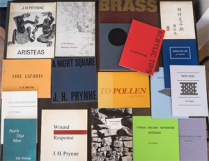 livres de J.H. Prynne disponibles à la bibliothèque du cipM (donation Anne-Marie Albiach).