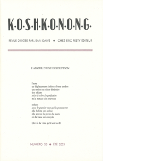 K.O.S.H.K.O.N.O.N.G. 20 septembre 2021 15,5 x 24 cm, 20 p., 11 € isbn : 978−2−917786−70−3