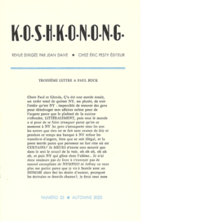 K.OS.H.K.O.N.O.N.G. 25, novembre 2023, 15,5 x 24 cm, 20 p., isbn : 978−2−917786−87−1